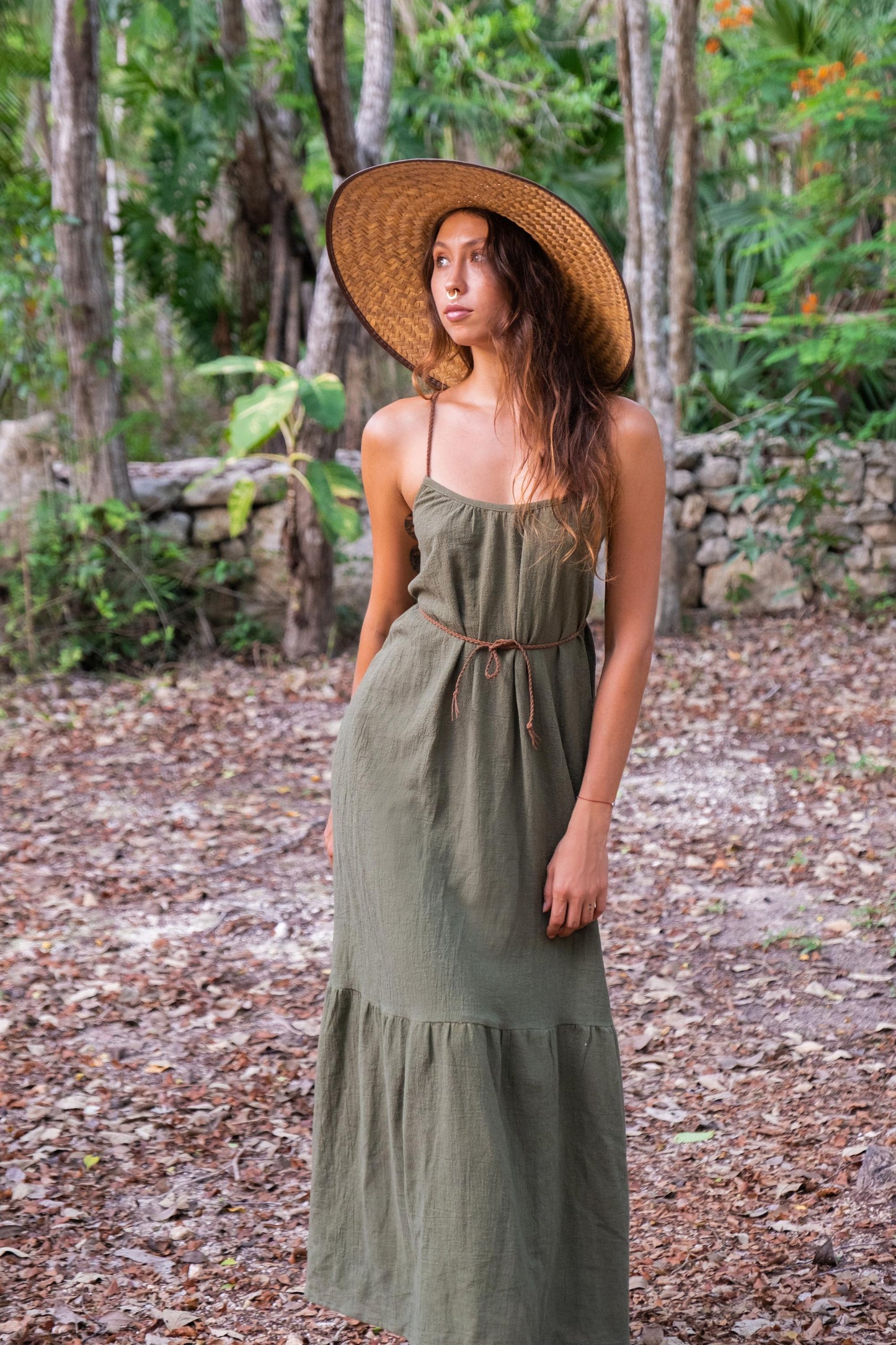 'SHINE!' bohemian dress/ cotton low back maxi dress/boho dress/relax cut dress/Tulum dress