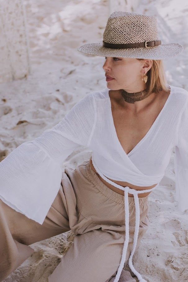 'JUST CHILLING' gauze pants/Boho pants/Relax cut pants/ High waisted pants/beach gauze pants