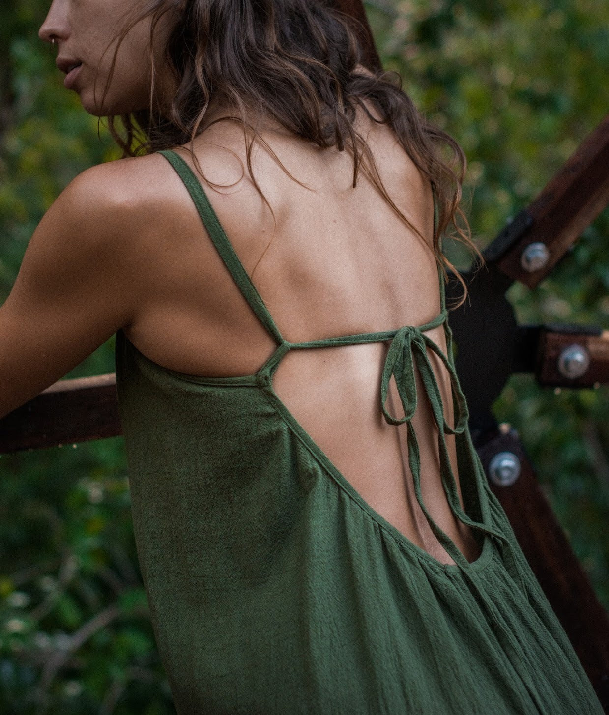 'SHINE!' bohemian dress/ cotton low back maxi dress/boho dress/relax cut dress/Tulum dress